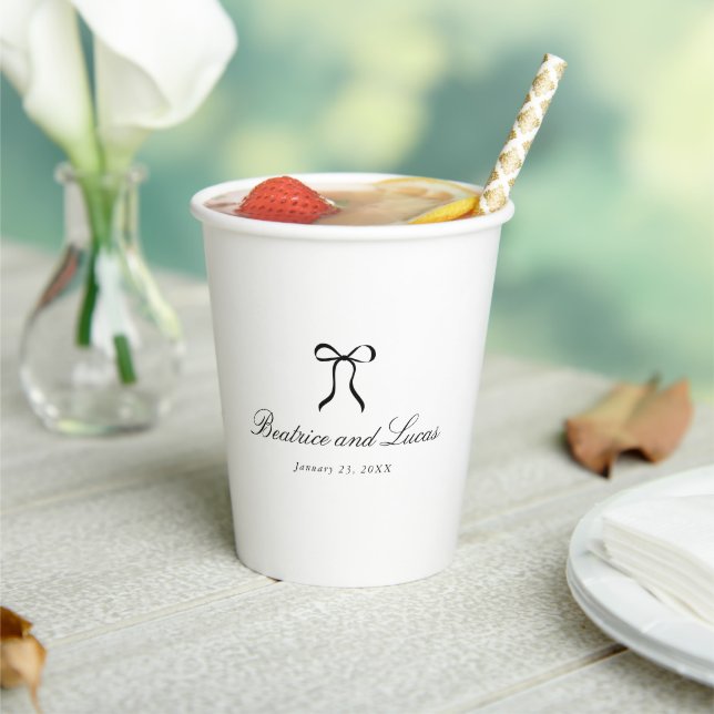 Simple Bow Classic Wedding Paper Cups (Insitu)
