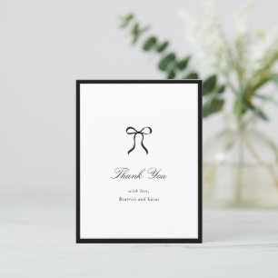 Simple Bow Classic Wedding Thank You Card