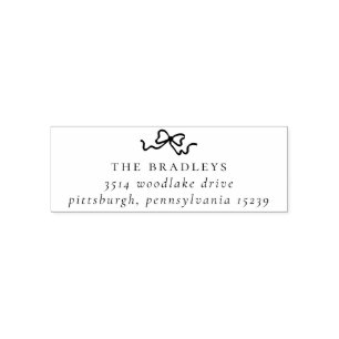 Simple Bow   Family Name & Return Address Self-inking Stamp