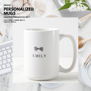 Simple Bow Personalized Mug with Name