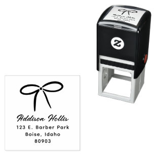 Simple Bow Return Address Self-inking Stamp