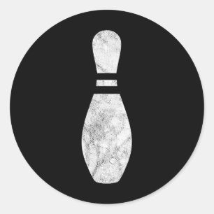 Simple Bowling Pin For Men Women Boys Or Girls Classic Round Sticker