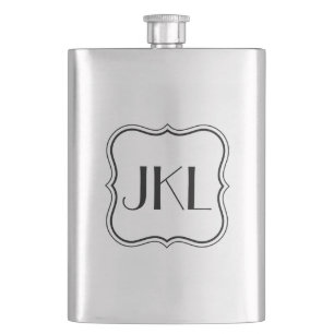 Simple Box with Monogram Hip Flask