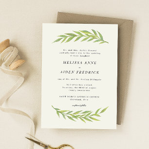 Simple Branch Formal Wording Wedding Invitation