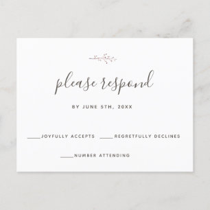 Simple Branch Wedding Response RSVP Postcard
