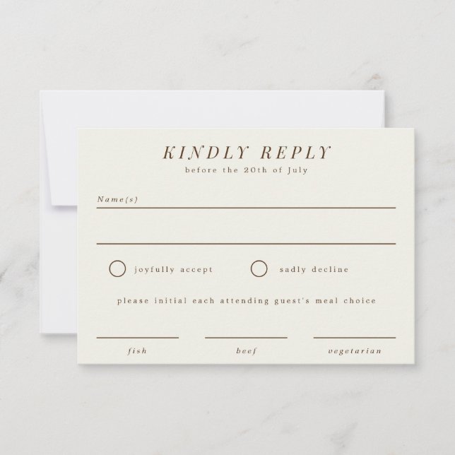 Simple Branch Wedding RSVP Reply Card (Front)