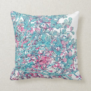 Simple Branches Leaves Hand-painted   Throw Pillow