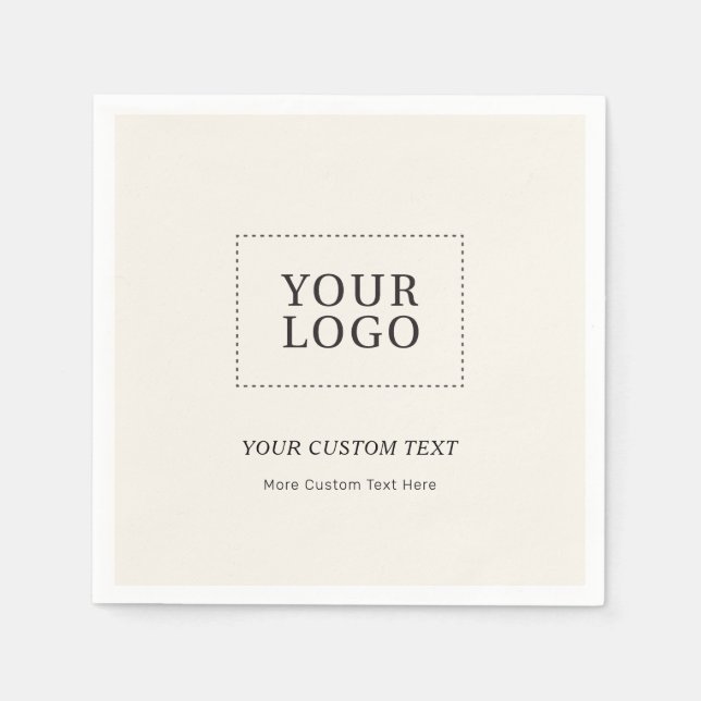 Simple Branded Custom Business Logo Promotional Napkin (Front)