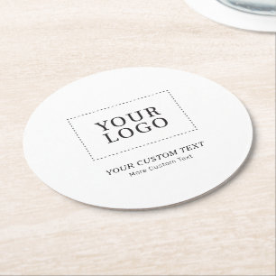 Simple Branded Custom Business Logo Promotional Round Paper Coaster