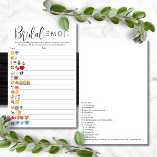 Simple Bridal Emoji Answers Included Pictionary Flyer
