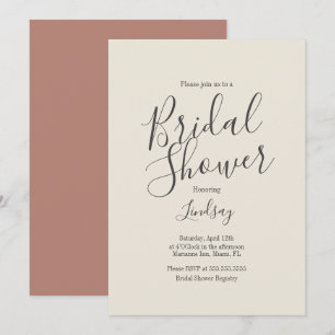 Simple Bridal Shower Earthy Tone Invitation