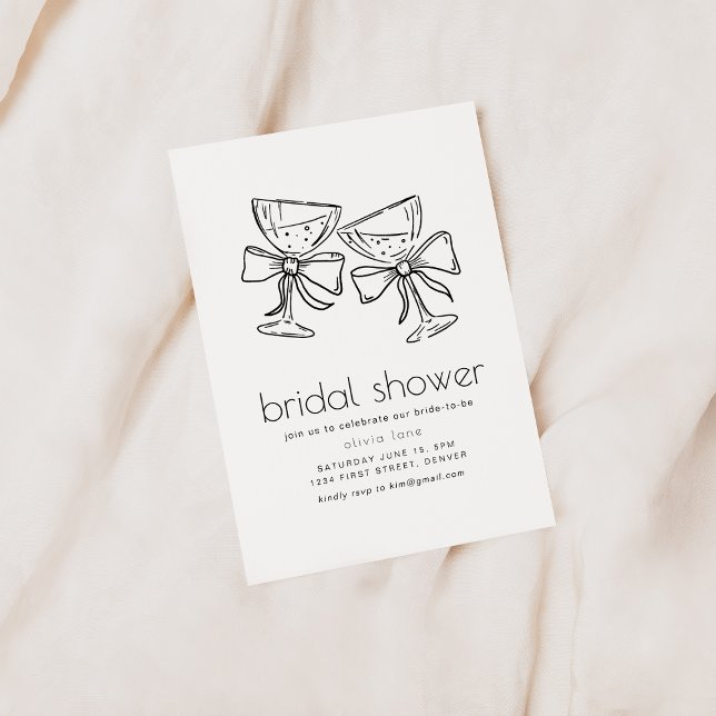Simple Bridal Shower Invite with Champagne Glasses (Creator Uploaded)