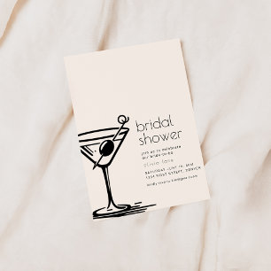 Simple Bridal Shower Invite with Martini Glass