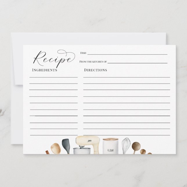 Simple Bridal Shower Recipe card (Front)