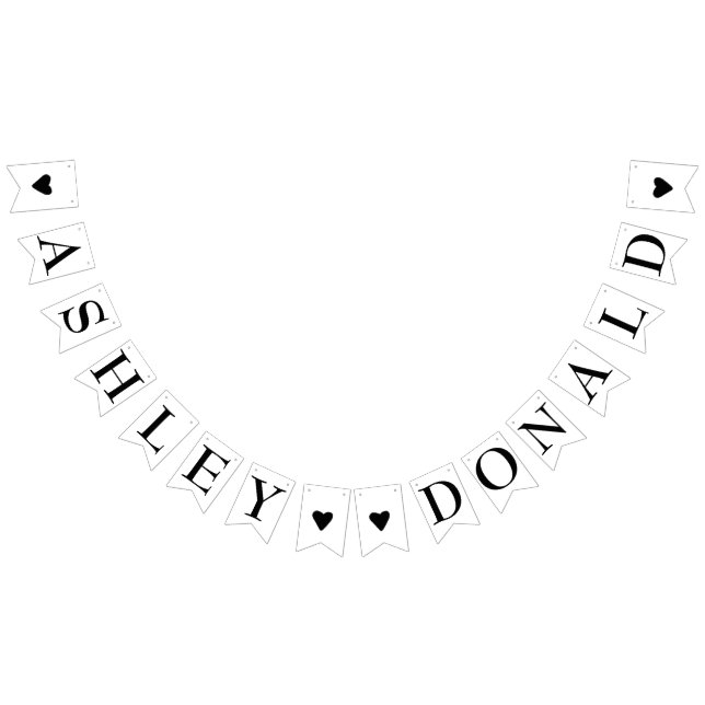 Simple Bride and Groom Elegant Wedding Bunting Flags (All)