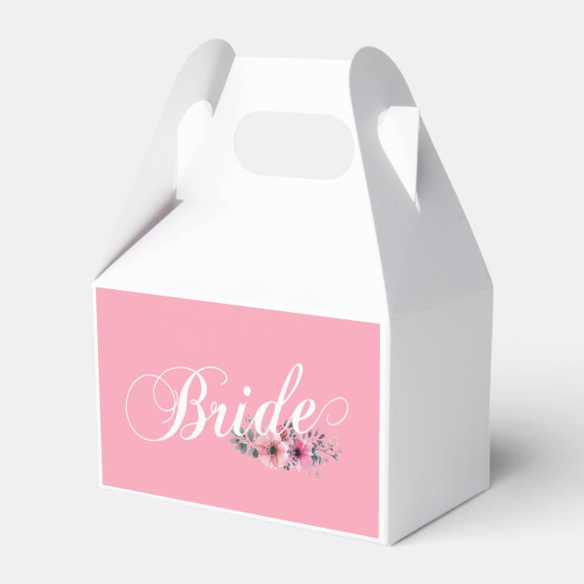 Simple Bride Floral Calligraphy | Favour box (Front Side)
