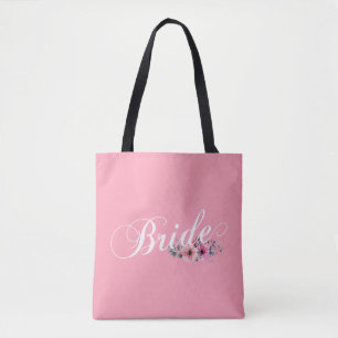 Simple Bride Floral Calligraphy   Sac fourre-tout