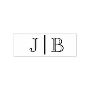 Simple Bride Groom Wedding 2 Initial Monogram VSCA Self-inking Stamp