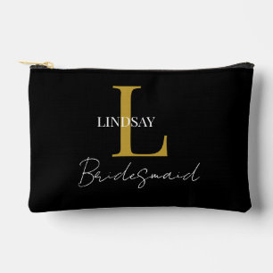 Simple Bridesmaid gift monogram, name  Accessory Pouch