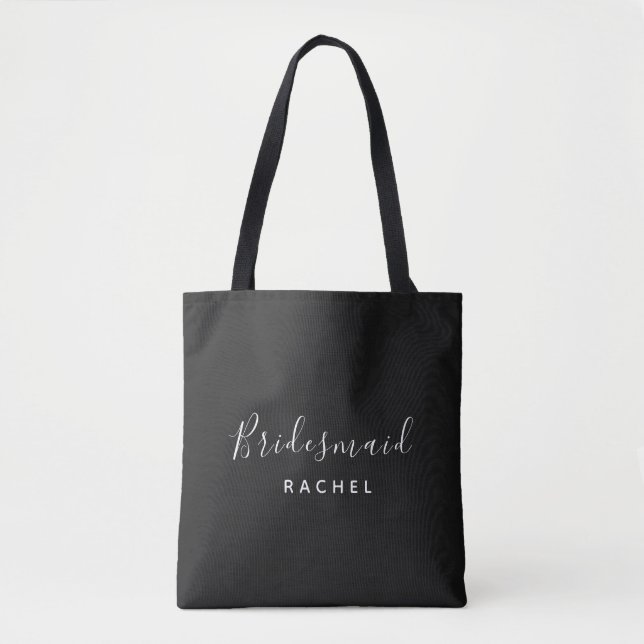 Simple Bridesmaid Personalized Name Tote Bag (Front)