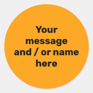 Simple Bright Bold Orange Modern Vibrant Classic Round Sticker