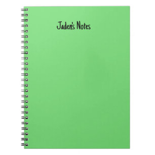 Simple Bright Green Personalized Cover Writing Notebook