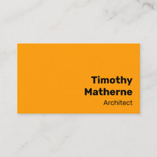 Simple Bright Orange Bold Modern Vibrant Business Card