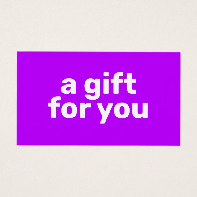 Simple Bright Purple Bold Modern Cadeau Certificat (Devant)