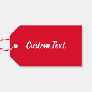Simple Bright Red and White Script Text Template Gift Tags