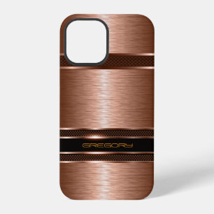 Simple Brown Copper Tones Metallic Look iPhone 12 Pro Case