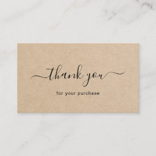 Simple Brown Elegant Rustic Order Insert Card