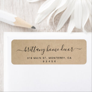 Simple Brown Elegant Rustic Return Address