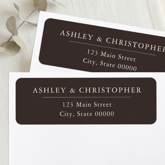 Simple Brown Elegant Wedding Return Address (Creator Uploaded)