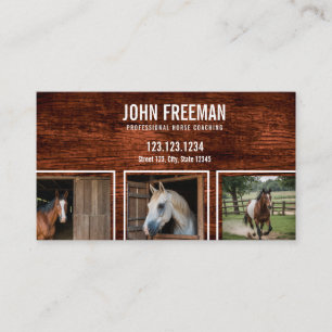 Simple Brown Horse Photos Stable and Equine Business Card