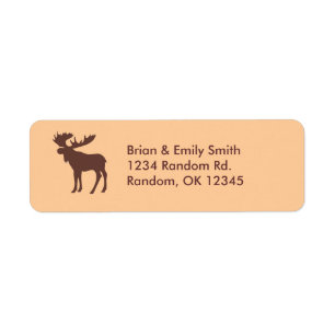 Simple brown moose return address labels