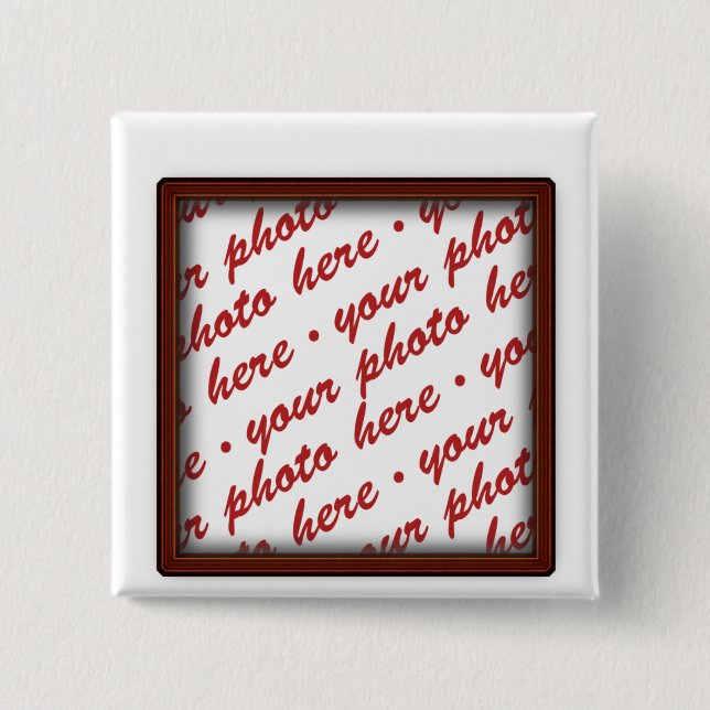 Simple Brown  Photo Frame 2 Inch Square Button (Front)