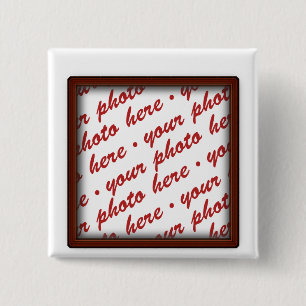 Simple Brown  Photo Frame 2 Inch Square Button