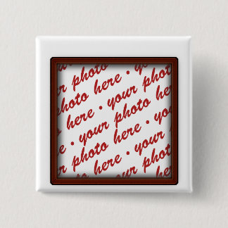 Simple Brown  Photo Frame 2 Inch Square Button