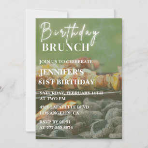 Simple Brunch Bbq Backyard 81st birthday Invitation