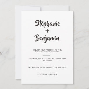Simple Brush Calligraphy Wedding Invitation