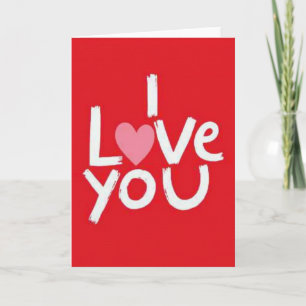 Simple Brush I Love You Heart Card
