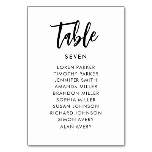Simple Brush Wedding Seating Chart Table Number