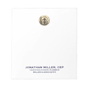 Simple Brushed Gold Logo Name Title Notepad