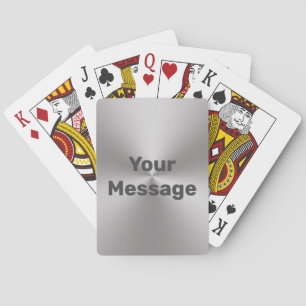 Simple Brushed Metal Look with Name Text Template Playing Cards