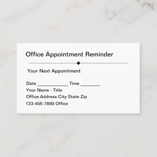 Simple Budget And Bulk Office Appointment Cards (Front)