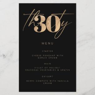 Simple Budget Black Gold 30th Birthday Party