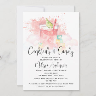 Simple Budget Cocktails and Candy Party Invitation
