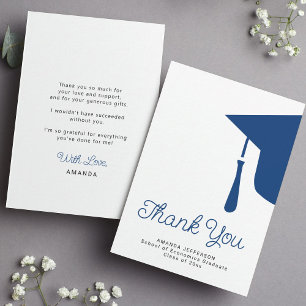 Simple budget graduation personalized thank you card