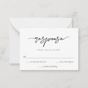 Simple Budget Modern Wedding RSVP Card