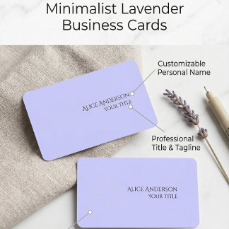 Simple Budget One Solid Colour Modern Periwinkle Business Card